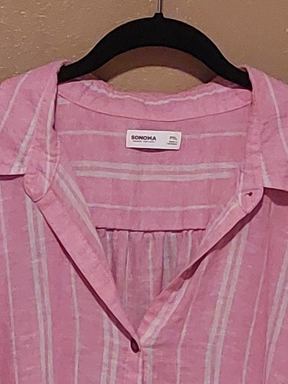 Sonoma Women's Oversized Button Down Linen Top , Size PXL